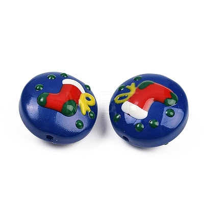 Christmas Handmade Lampwork Enamel Beads LAMP-C020-03F-1