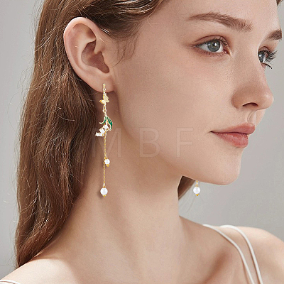 2 Pairs 304 Stainless Steel & Sterling Silver Dangle Stud Earrings EJEW-HS00011-1