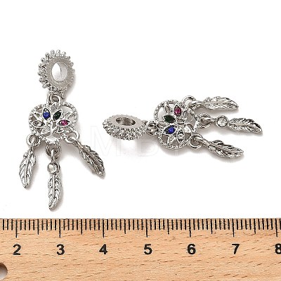 Rack Plating Alloy Colorful Rhinestone European Dangle Charms FIND-Q115-03P-1