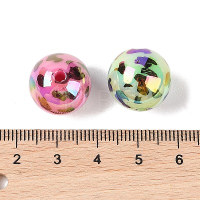 10Pcs UV Plating Colours Acrylic Beads OACR-S146-01M-1