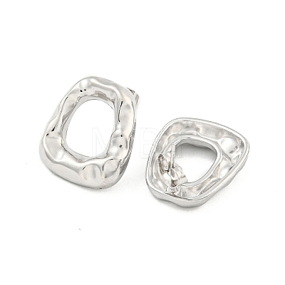 Non-Tarnish Trapezoid 304 Stainless Steel Ear Studs EJEW-L290-006P-1