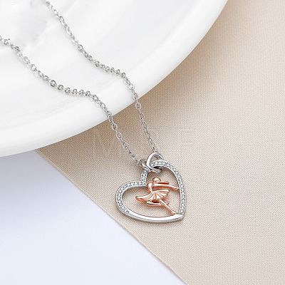 Brass Micro Pave Clear Cubic Zirconia Pendant Necklaces FS-WGB309C-01-1