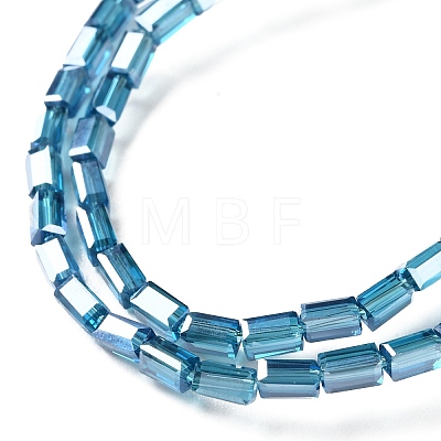 Electroplate Transparent Glass Beads Strands Pearl Luster Plated EGLA-H106-01A-PL04-1