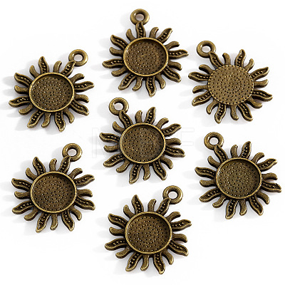 Alloy Pendant Cabochon Settings PALLOY-N183-04AB-1