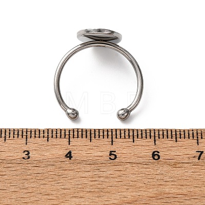 304 Stainless Steel Open Cuff Ring Components STAS-S134-01P-F01-1