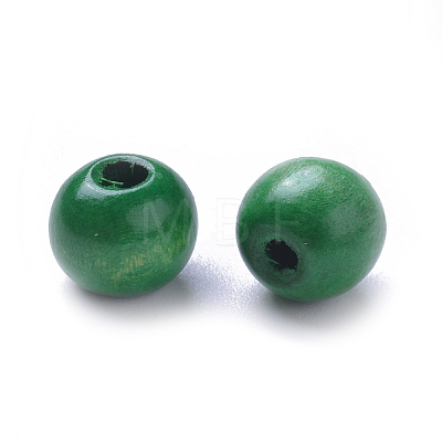 Dyed Natural Wood Beads WOOD-Q006-10mm-05-LF-1