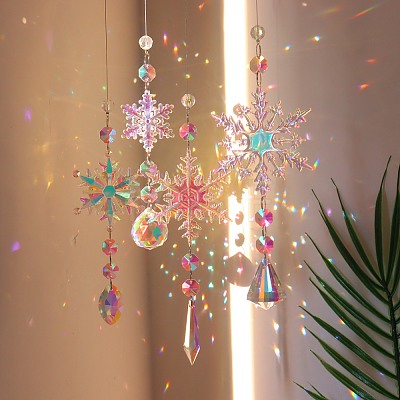 Snowflake K9 Glass Big Pendant Decorations PW-WG59589-05-1