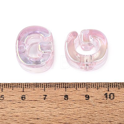 UV Plating Transparent Acrylic European Beads OACR-M027-02G-01-1