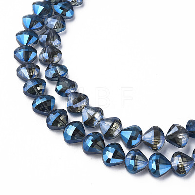Electroplate Transparent Glass Beads Strands EGLA-N002-36-F02-1