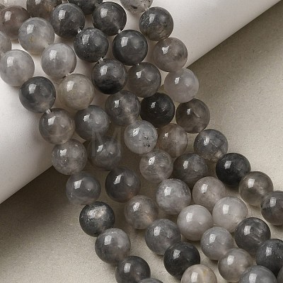 Natural Gemstone Cloudy Quartz Round Bead Strands X-G-O021-8mm-03B-1