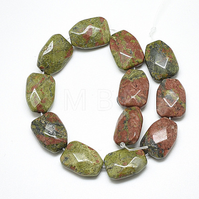 Natural Unakite Beads Strands G-T122-01G-1