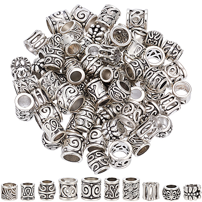 100Pcs 10 Styles Tibetan Style Zinc Alloy Beads FIND-SP0005-91-1