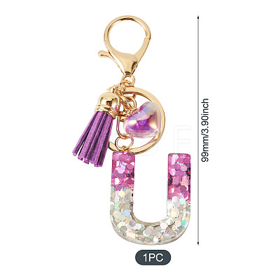 Alloy Resin Heart Keychains KEYC-TADJ0002-01G-U-1