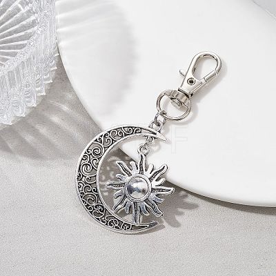 Moon & Sun Tibetan Style Alloy Pendant Decorations HJEW-JM01529-1