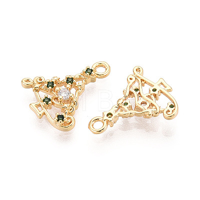 Brass Micro Pave Cubic Zirconia Charms KK-N263-146B-G-1