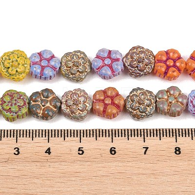 Painted Glass Beads Strands GLAA-F133-07H-1