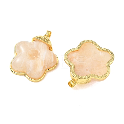 Brass & Resin Pendants KK-A303-04G-02-1