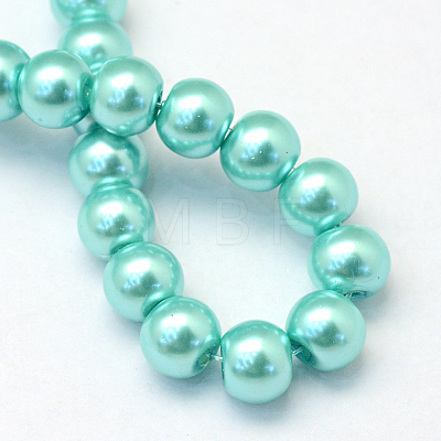 Baking Painted Pearlized Glass Pearl Round Bead Strands HY-Q003-4mm-65-1