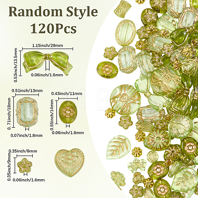 120Pcs 6 Styles Transparent Acrylic Beads OACR-SC0003-09-1