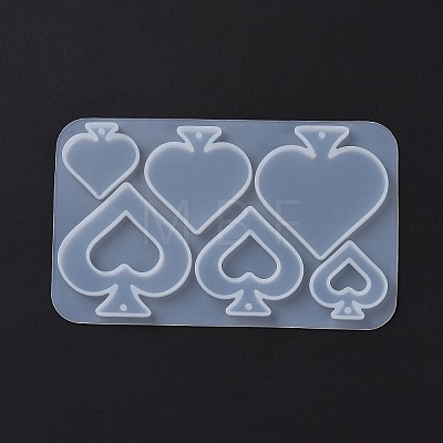 DIY Playing Card Theme Pendants Silicone Molds DIY-C076-01B-1