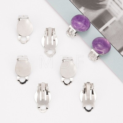 Iron Clip-on Earring Settings IFIN-R204-09-1