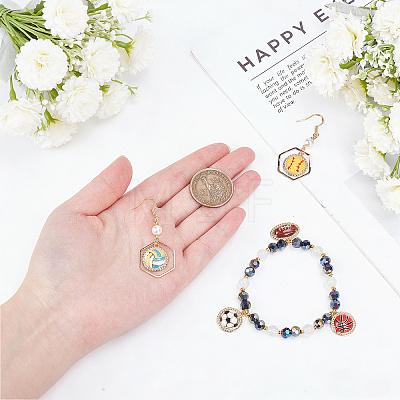 5Pcs 5 Styles Alloy Enamel Pendants ENAM-GA0001-21-1