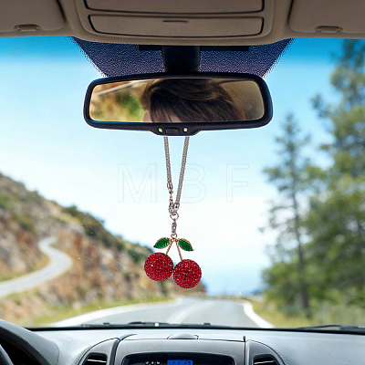 1Pc Alloy Rhinestone Car Pendant Decorations AJEW-CN0007-26-1