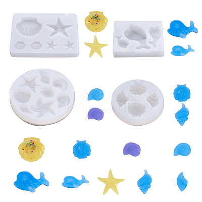 4Pcs 4 Style Pendant Silicone Molds DIY-BG0001-48-1