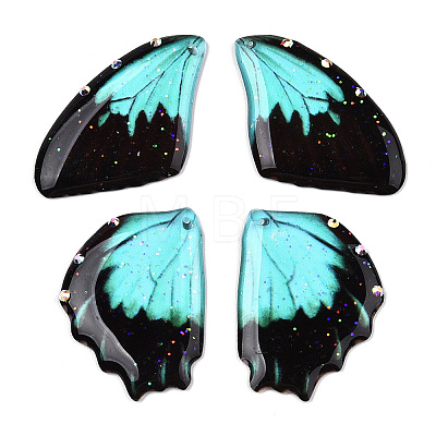 Transparent Resin Wing Pendants Set RESI-TACDZ0021-06C-1