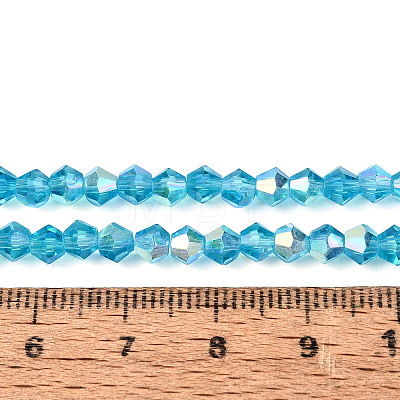 AB Color Plated Transparent Glass Beads Strands GLAA-G127-01-02N-1