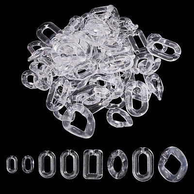 170Pcs 8 Styles Transparent Acrylic Linking Rings TACR-CA0001-35-1