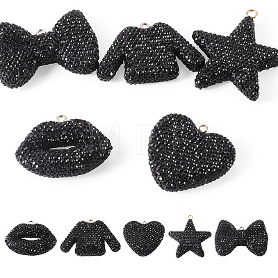 5Pcs 5 Styles Handmade Polymer Clay Pendants RB-BT0001-05D-1