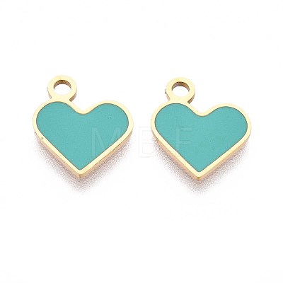 304 Stainless Steel Enamel Charms STAS-L022-483G-05-1