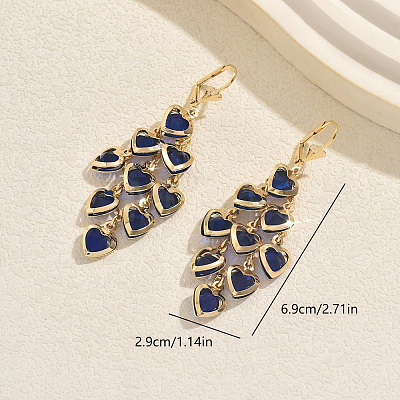 Heart Brass Tassel Hoop Earrings LC3720-4-1