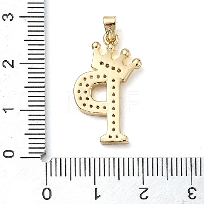 Rack Plating Brass Micro Pave Cubic Zirconia Pendants KK-D535-01P-RS-1