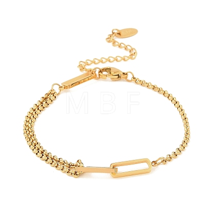 Rectangle 304 Stainless Steel Link Bracelets BJEW-Z174-01G-1