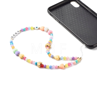 Acrylic Beads Mobile Straps HJEW-JM00568-1