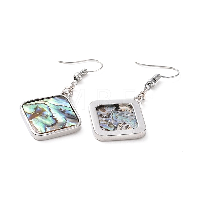 Abalone Shell/Paua Shell Dangle Earrings EJEW-F147-A12-1