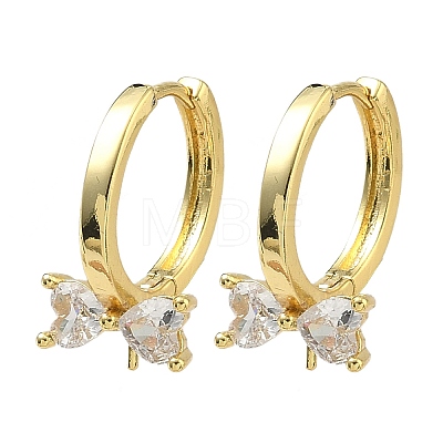 Brass Micro Pave Clear Cubic Zirconia Earring Findings KK-D226-04G-1