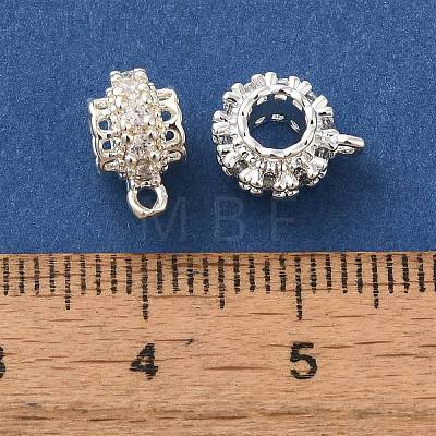 Column Brass Micro Pave Cubic Zirconia Tube Bails KK-C072-05D-S-1