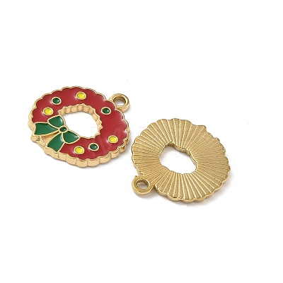 304 Stainless Steel Enamel Pendants STAS-L300-012G-32-1