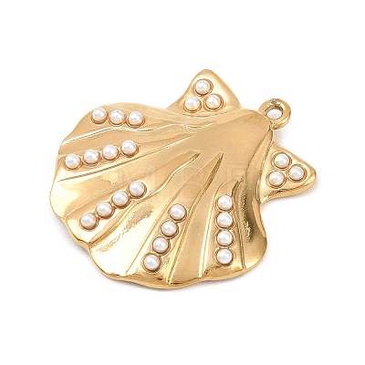 304 Stainless Steel & ABS Plastic Imitation Pearl Pendants STAS-Z185-05G-02-1