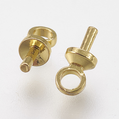 Brass Peg Bails Pendants KK-F739-02G-1