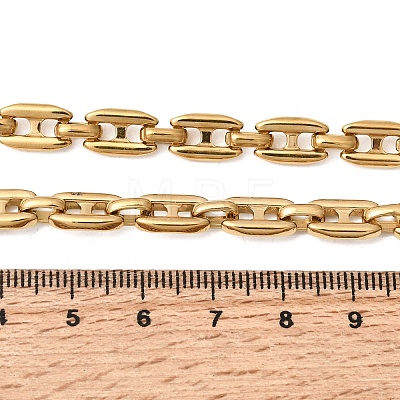 304 Stainless Steel Link Chain Necklaces for Women NJEW-G197-01G-02-1