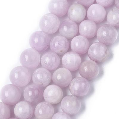 Natural Gemstone Kunzite Round Beads Strands G-O030-6mm-06-1