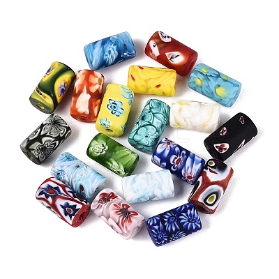 Handmade Millefiori Glass Column Beads LA-N001-02E-02-1