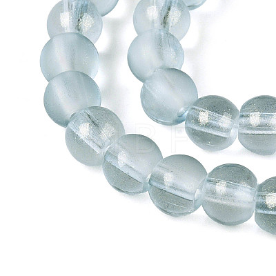 Frosted Transparent Glass Bead Strands GLAA-P065-6mm-10-1