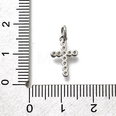 Brass Micro Pave Cubic Zirconia Charms KK-P295-54P-1