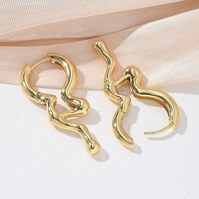 Rack Plating Brass Melting Drop Hoop Earrings for Women X-EJEW-Z019-19G-1