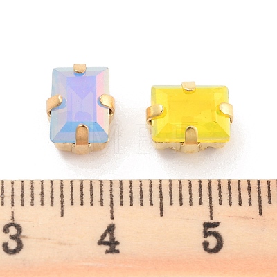 Rectangle Opal Sew On Rhinestones RGLA-G024-05B-G-1
